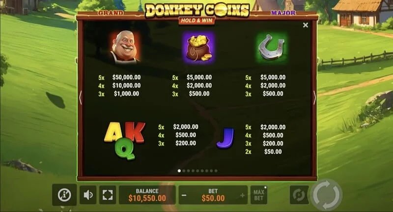 Donkey Coins Hold & Win - polje z lepljivimi žetoni Coin